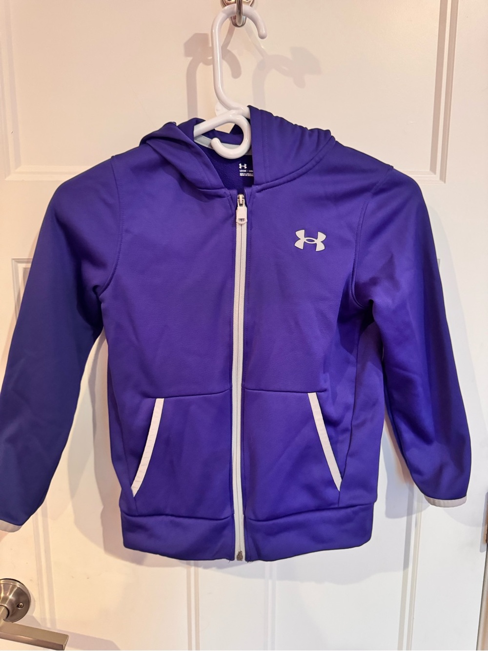 Under Armour kid’s Purple Zip-Up Hooded Sweatshirt